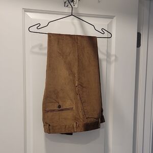 H&M Slim Fit Cropped Velvet Pants Brown
